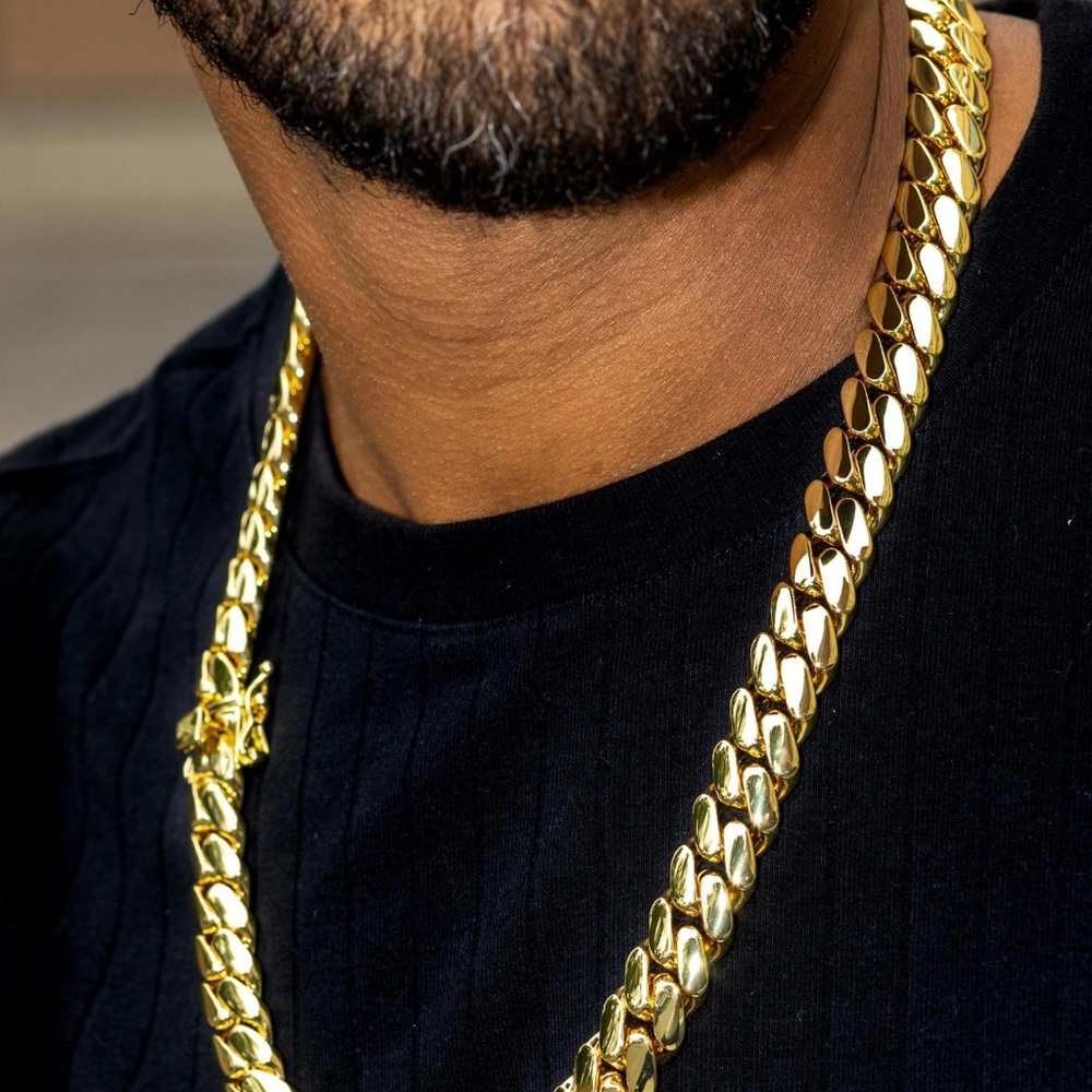 24k Gold Chain Necklace | Solid Cuban Link